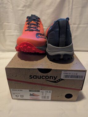 Saucony Xodus Ultra Women Sz 11.5, Sunstone Night Orange/Blue